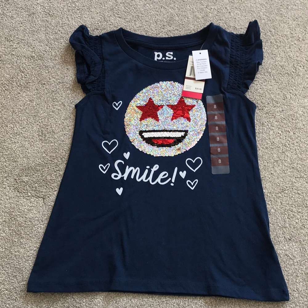 NWT flutter sleeve shirt for girls size 8